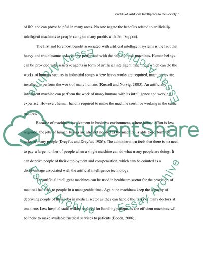 Benefits of artificial intelligence to the society