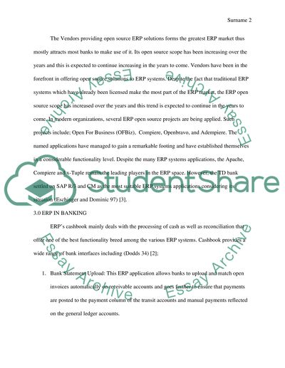 Enterprise Resource Planning System Analysis -TD Bank