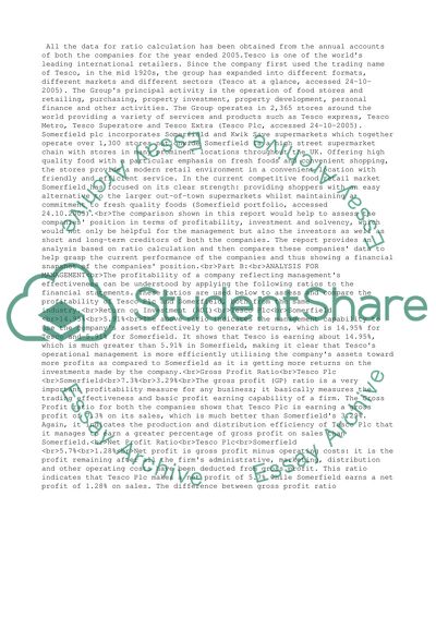 Tesco Plc and Somerfield: Accounting for Limited Companies