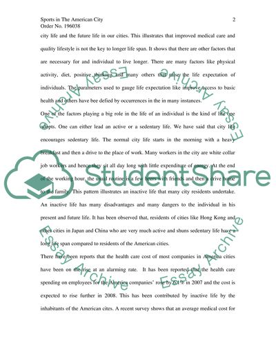 Importance of Sports in American City