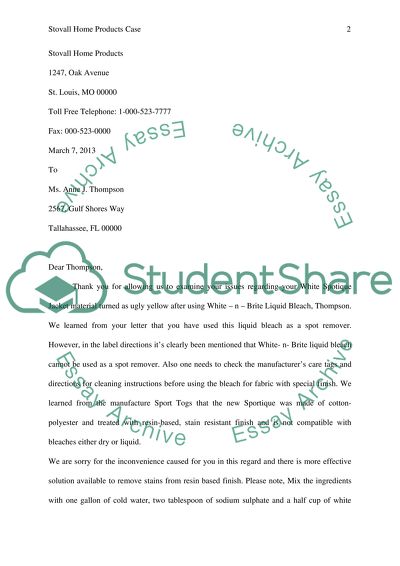 Stovall home products case