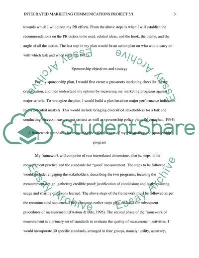 Integrated Marketing Communications Project 5/1