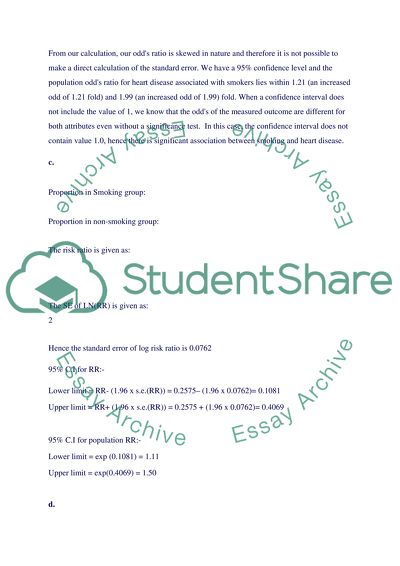 Association between the Risk of Heart Disease and Smoking