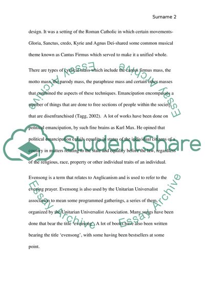 Music in a Religious Context