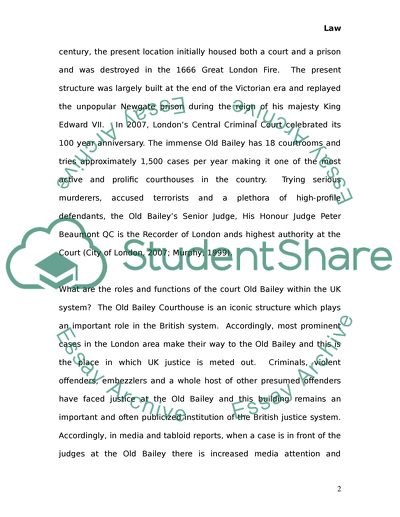 British Legal System: The Old Bailey Courthouse