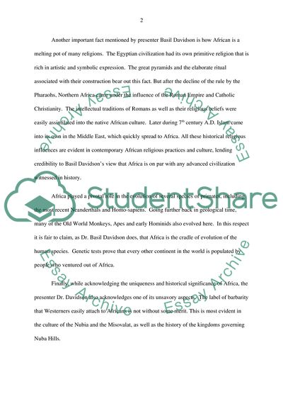 Africa: A Voyage of Discovery with Basil Davidson