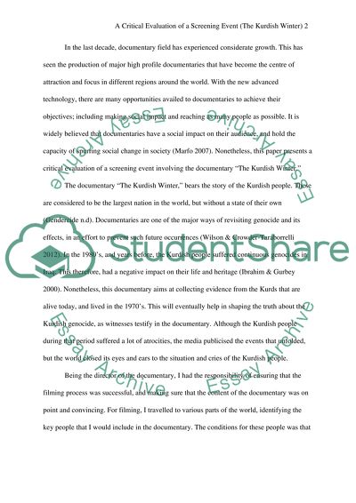 A Critical Evaluation of a Screening Event