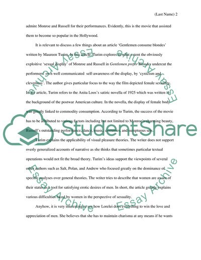 The Plot of the Film Gentlemen Prefer Blondes