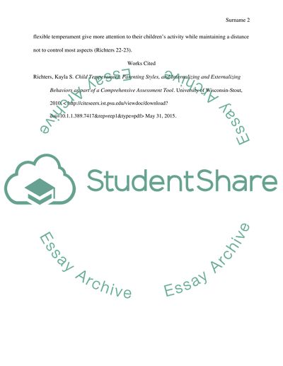 Child temperaments and parenting styles