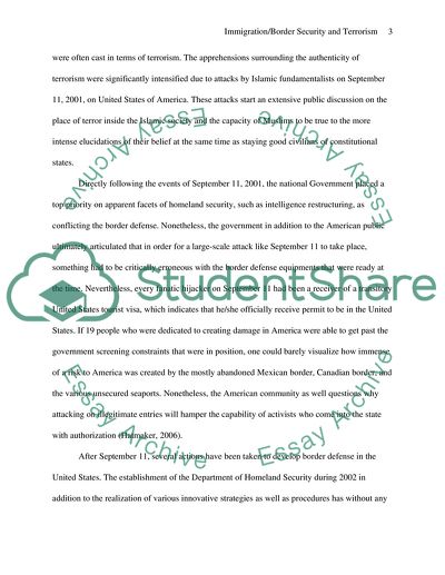 Immigration/Border Security and Terrorism