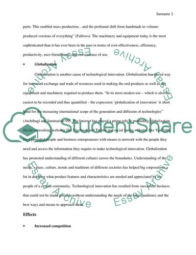 Causes and Effects of Technological Innovation