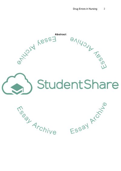 Drug Errors in Nursing