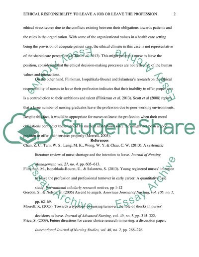 When is it ethically responsible to leave a job or leave the profession