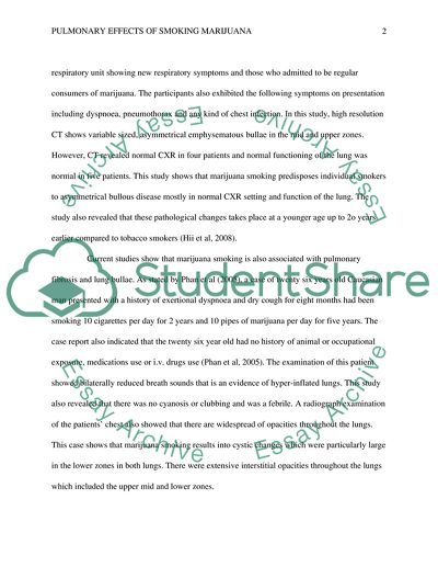 Pulmonary Effects Of Smoking Marijuana