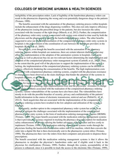 The Impact of the Medication Order Management System at Prince Sultan Hospital