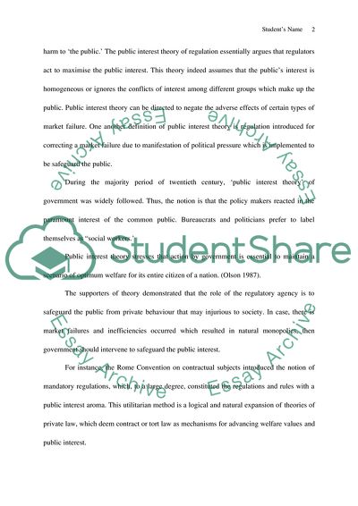 Public Interest Theory v. Economic Interest Theory