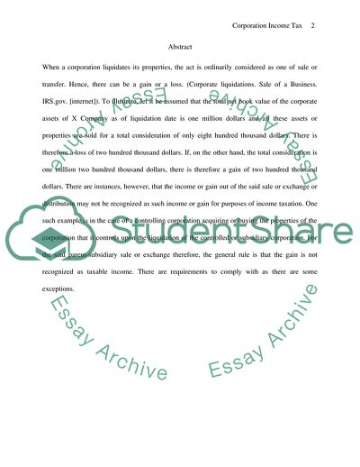 Corporation Income Tax