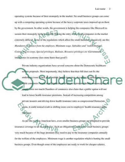 The U.S. Government Interference Hurts Small Business