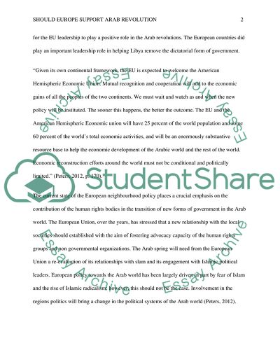 Should Europe Support Arab Revolutions