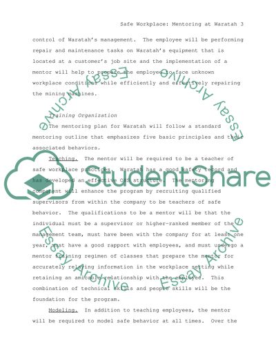 Safe Workplace: Mentoring at Waratah