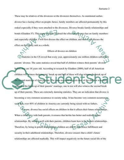 The effects of divorce on children and families