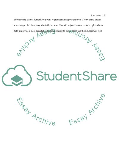 Faith and Humanity Issues