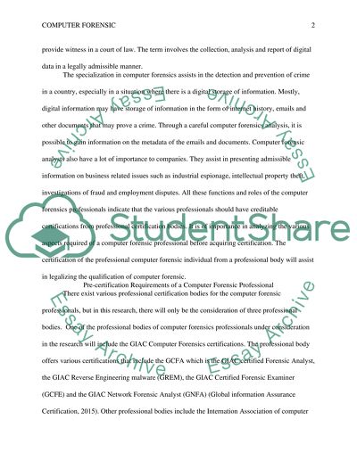 Computer Forensics Professional Certifications