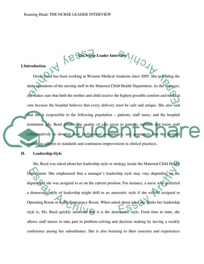 The Nurse Leader Interview