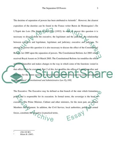 The Separation of Powers