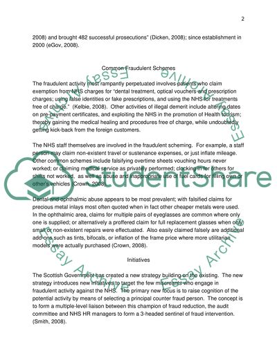 Tackling Fraud in NHS of Scotland