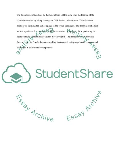 The effects of aquaculture on bottlenose dolphin (Tursiops sp.) ranging in Shark Bay, Western Australia