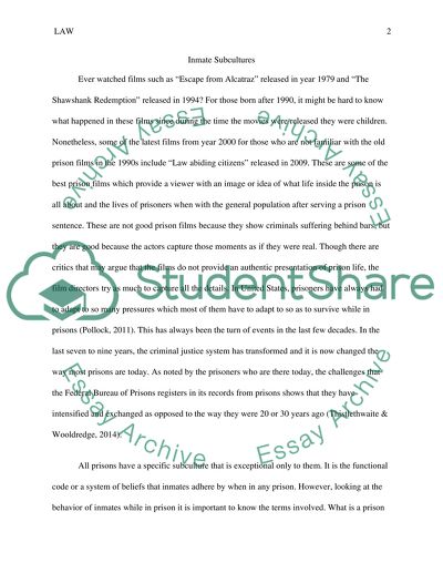 Inmate Subcultures in the Movies