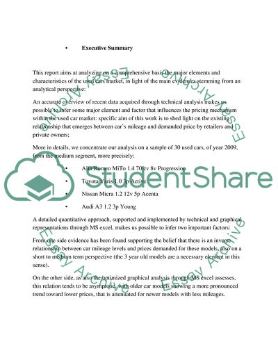 Car Mileage and Market Prices: An Asymptotic Negative Relationship