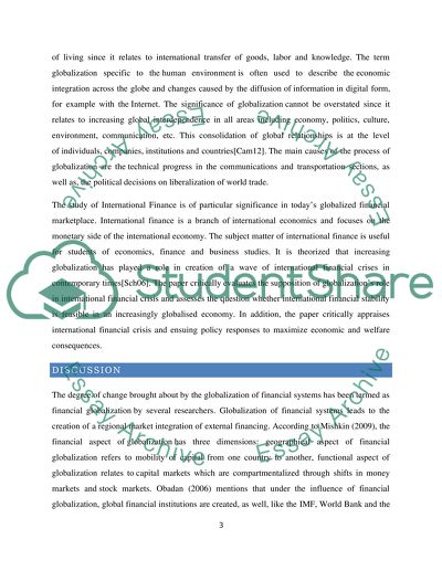 Globalization and Internation Financial Crisis