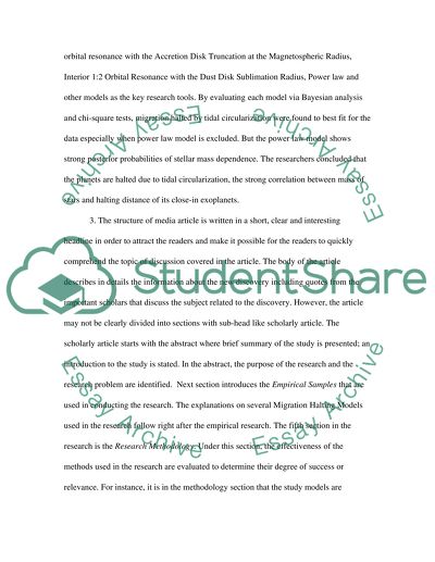 Comparing scholarly article and media article: