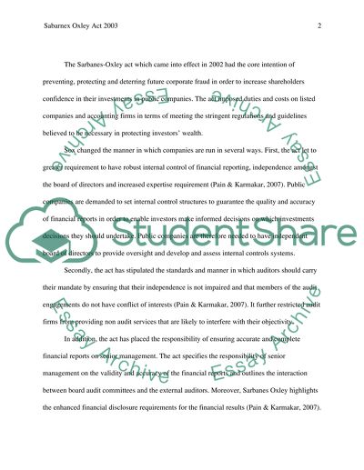 Sarbanes-Oxley Act of 2002