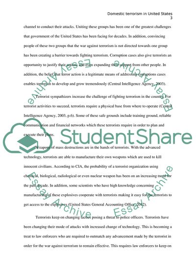 Domestic Terrorism in United States