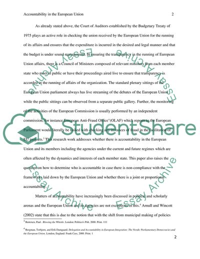 Accountability in the European Union