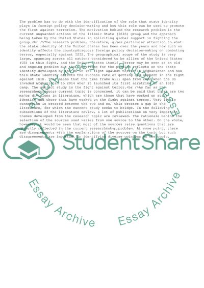 State Identity in Foreign Policy Decision-Making