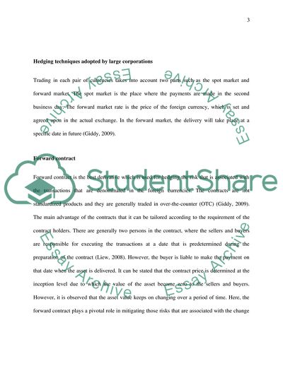 Hedging Techniques Adopted by Large Corporations