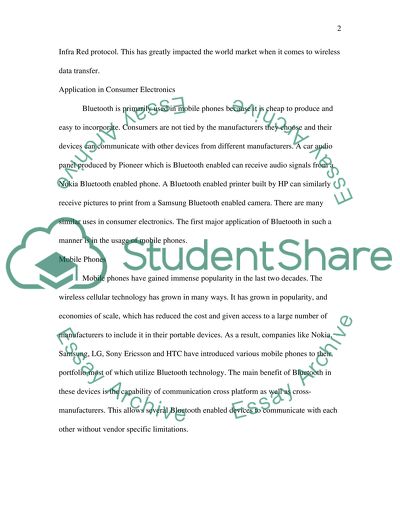 The blue-tooth technology in a variety of electronic consumer goods