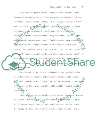 Perspective on Policing