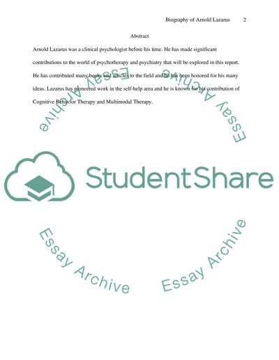 Life and Accomplishments of Arnold Lazarus