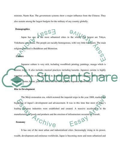 Japan as a Developed Country