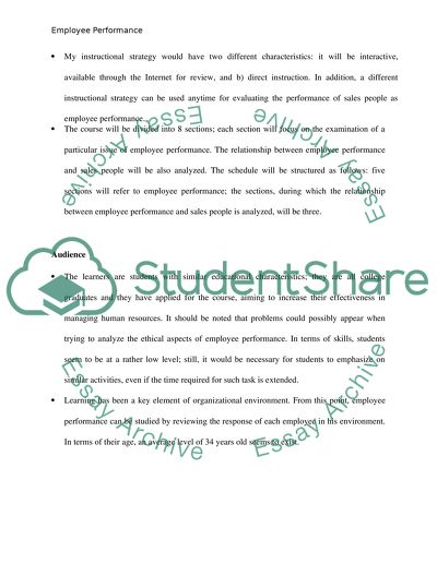 About sales people as employee performance