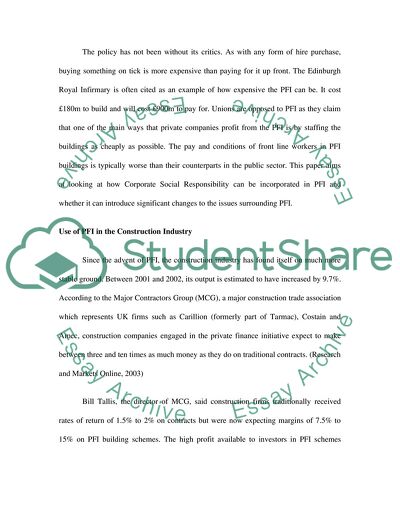 Private Finance Initiative in the UK