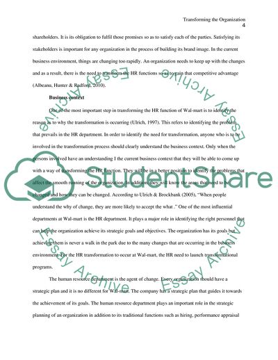 Transforming the Organization Outline