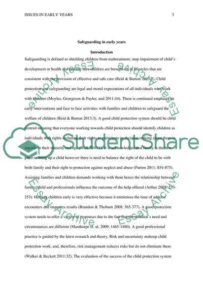 Safeguarding in Early Years