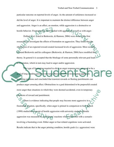 Anger, Aggression and communication