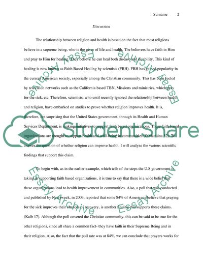 Religion and Health: Does Religion Improve Health